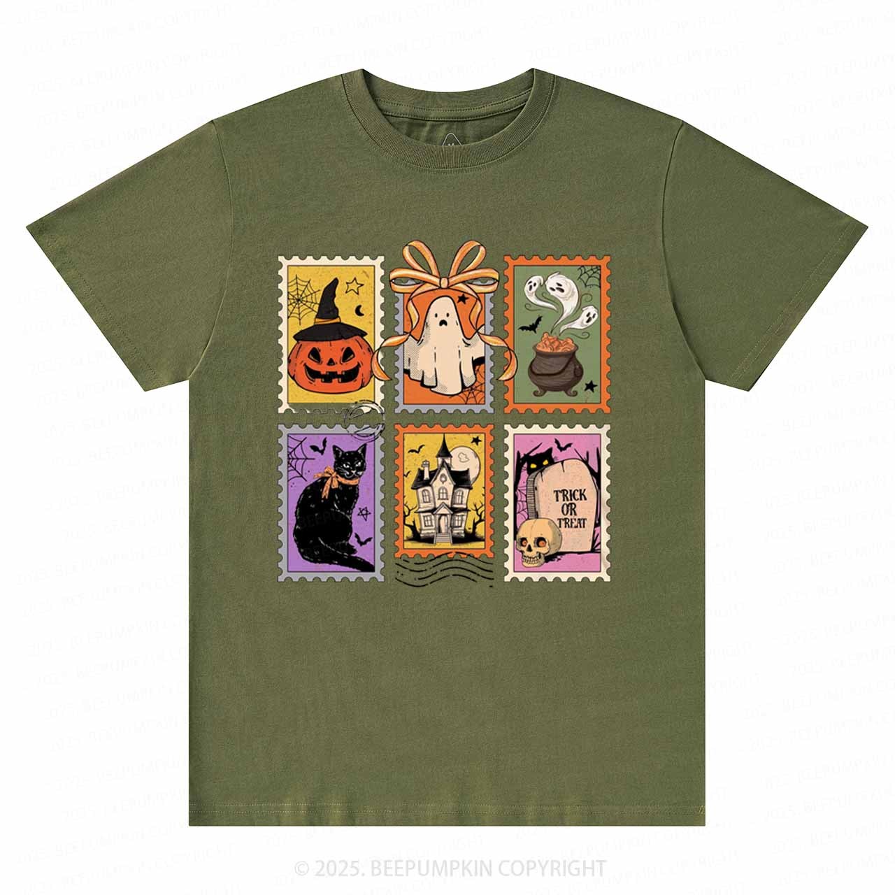 Retro Halloween Cat Ghost T-Shirts Beepumpkin 