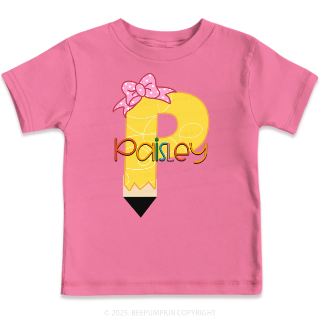 Personalized Pencil Back To School Shirt 