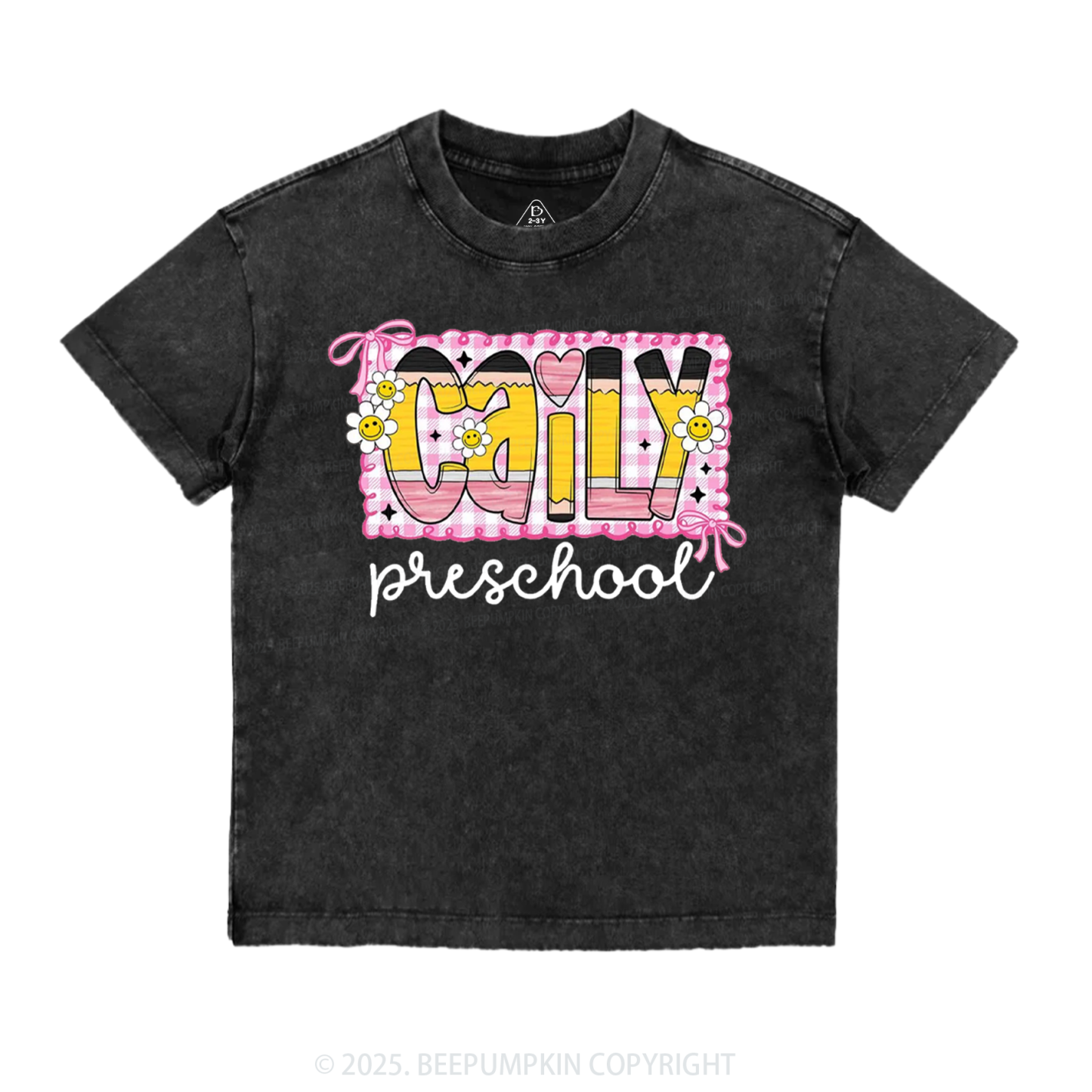 Personalized Graffiti Pencil Name Toddler&Kids Washed Tees