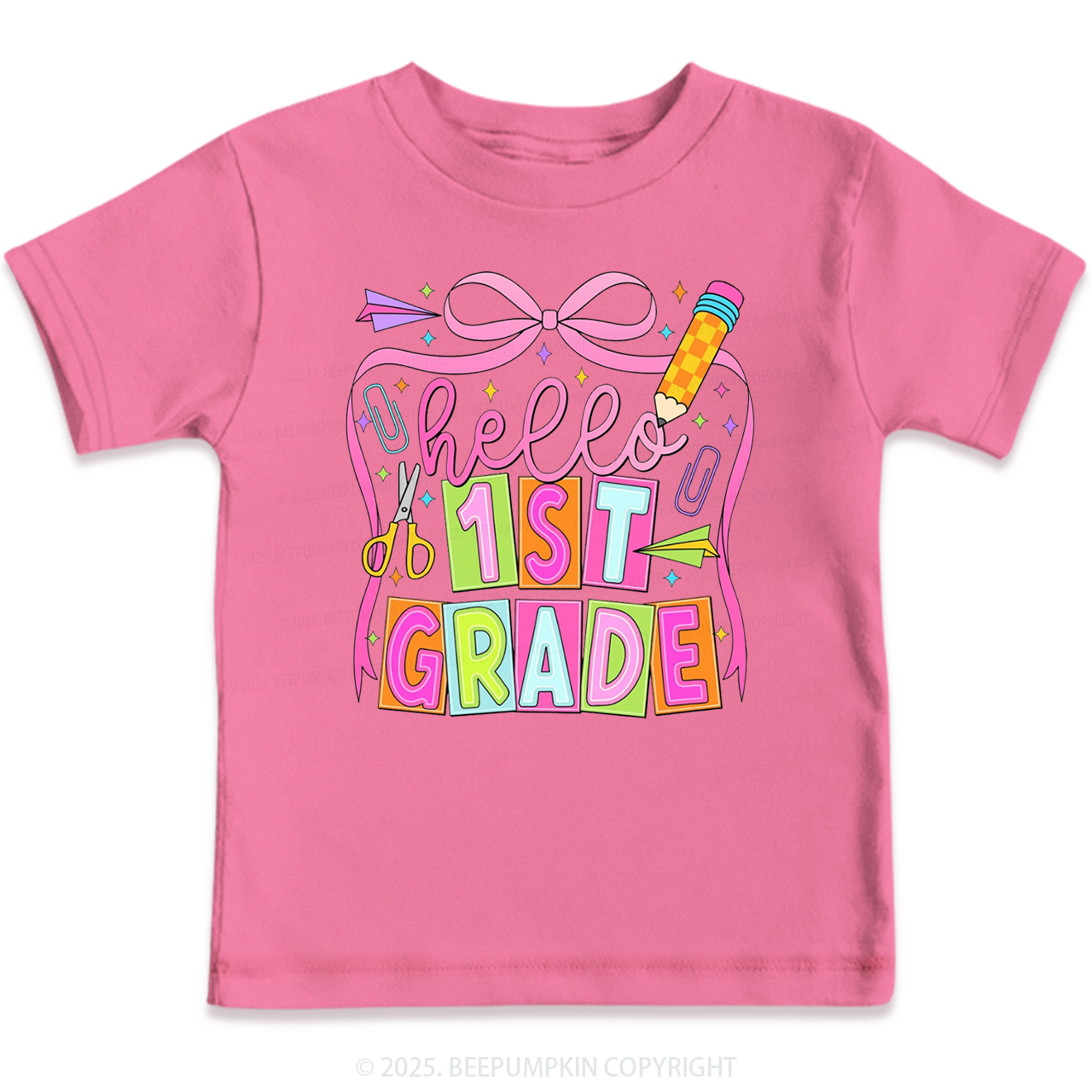 Hello 1st Grade Toddler&Kid's Tees Beepumpkin