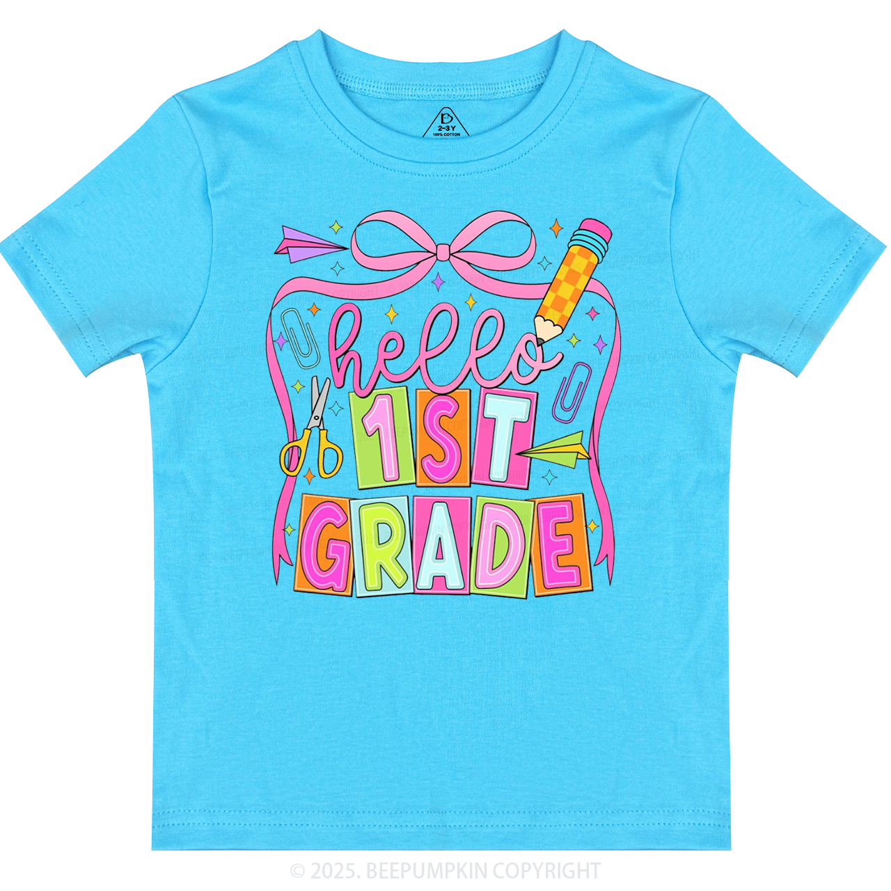 Hello 1st Grade Toddler&Kid's Tees Beepumpkin