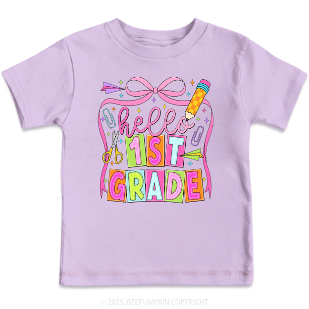 Hello 1st Grade Toddler&Kid's Tees Beepumpkin