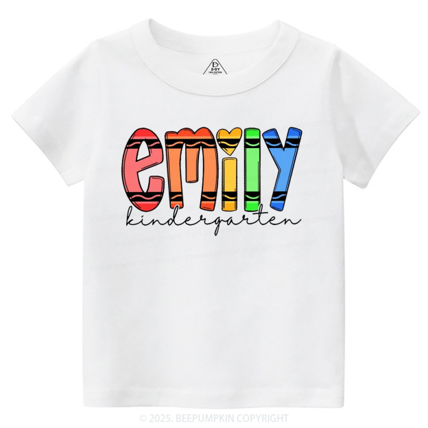 Personalized Colored Crayon Name Toddler&Kid's Tees Beepumpkin