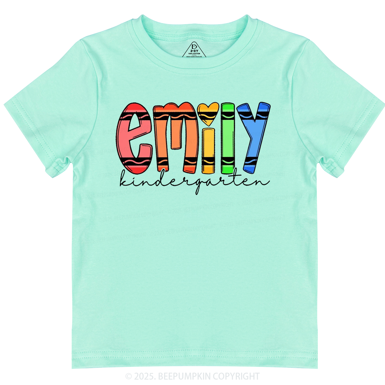 Personalized Colored Crayon Name Toddler&Kid's Tees Beepumpkin