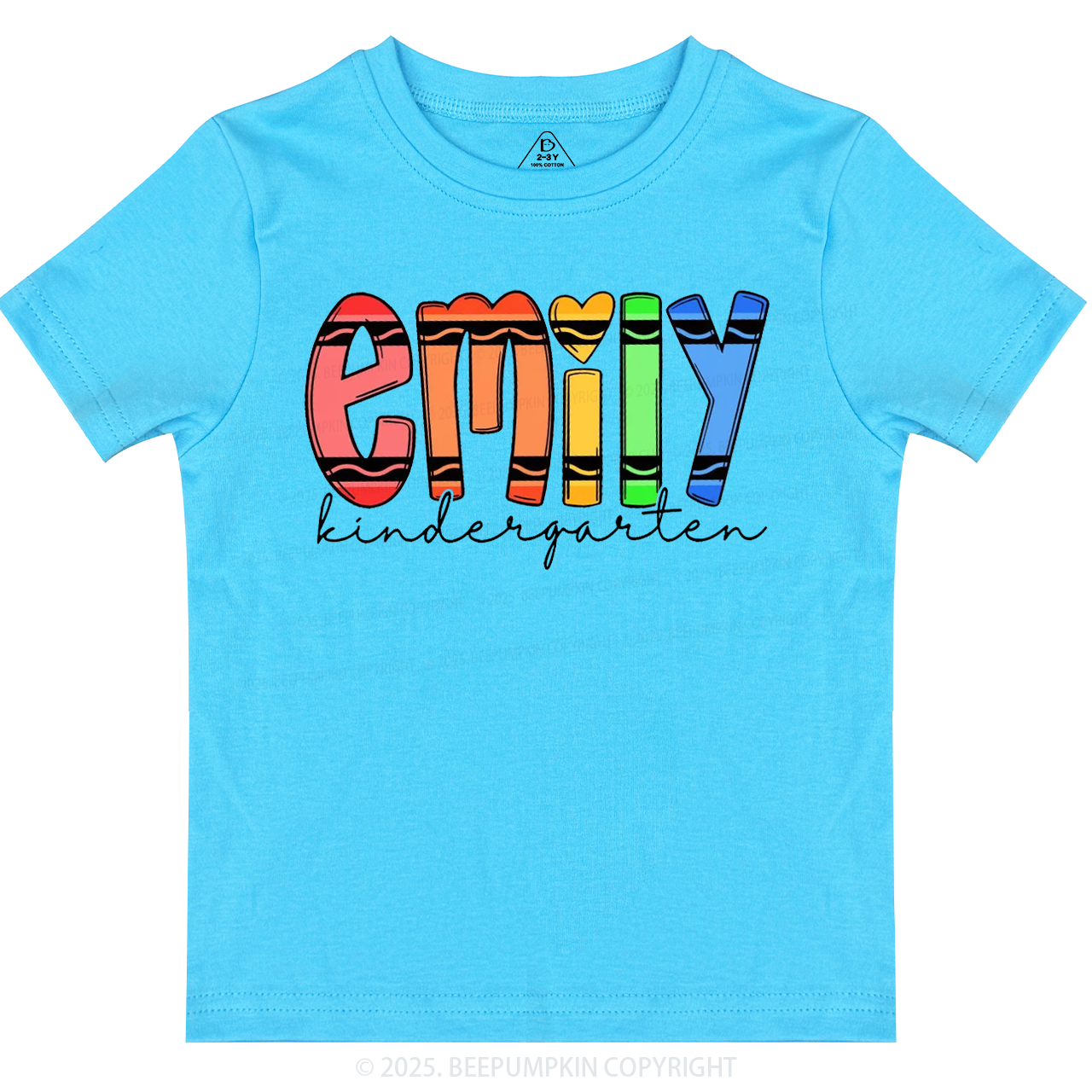 Personalized Colored Crayon Name Toddler&Kid's Tees Beepumpkin