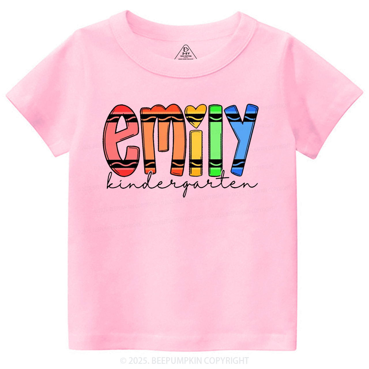 Personalized Colored Crayon Name Toddler&Kid's Tees Beepumpkin