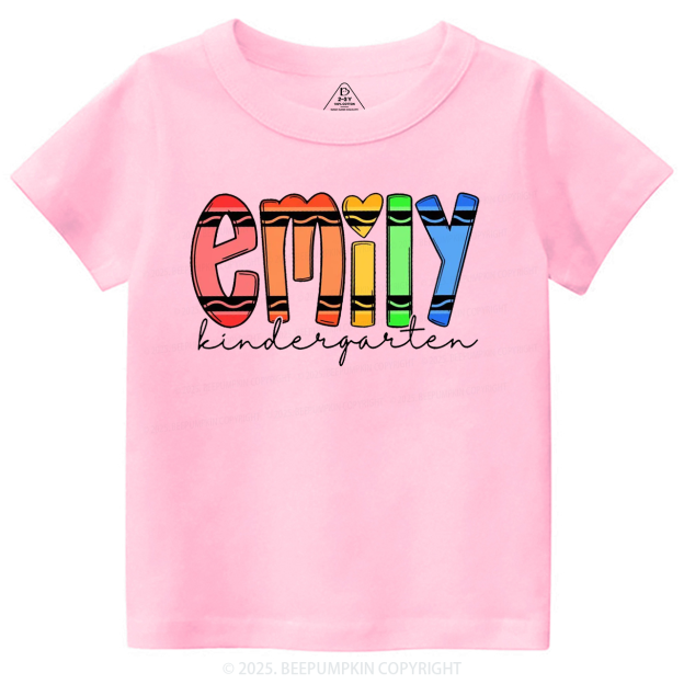 Personalized Colored Crayon Name Toddler&Kid's Tees Beepumpkin