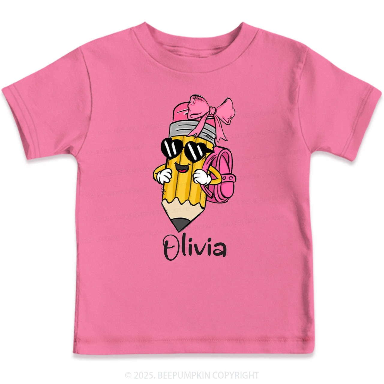 Personalized Boy Girl Pencil Toddler&Kid's Tees Beepumpkin