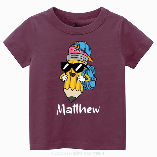 Personalized Boy Girl Pencil Toddler&Kid's Tees Beepumpkin