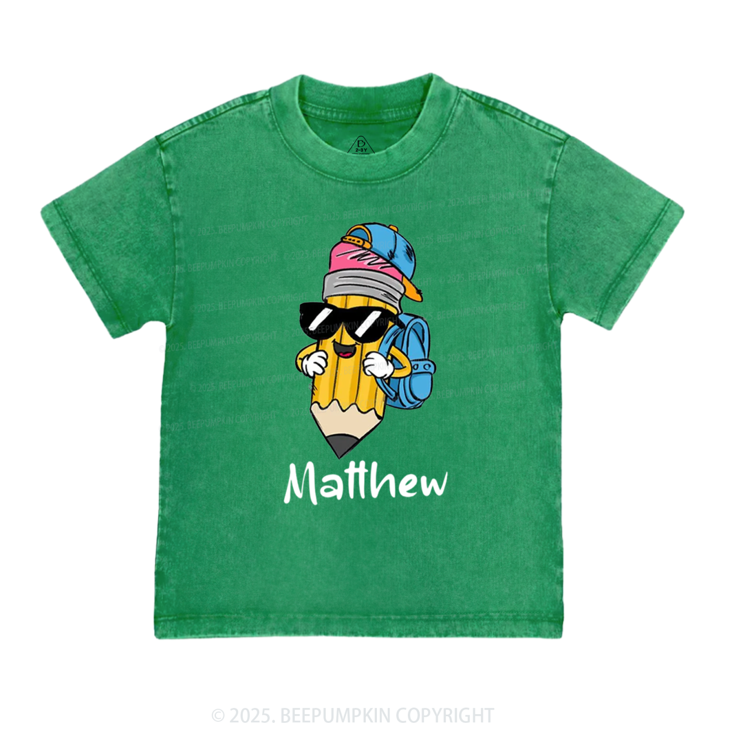 Personalized Boy Girl Pencil Toddler&Kids Washed Tees