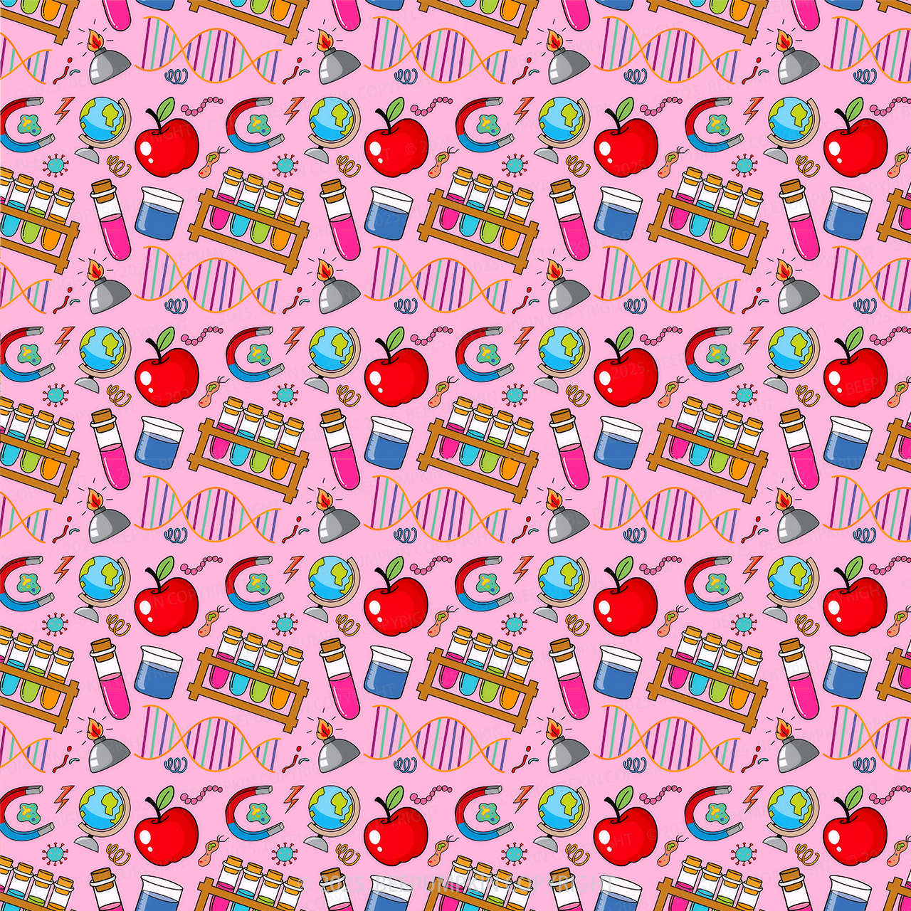 Pink Science Adventure All Over Print Kids Dress