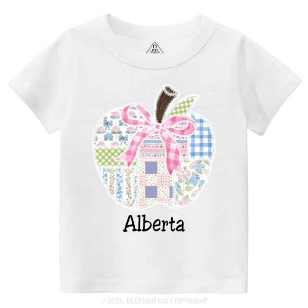 Personalized Lace Apple Name Toddler&Kid's Tees Beepumpkin