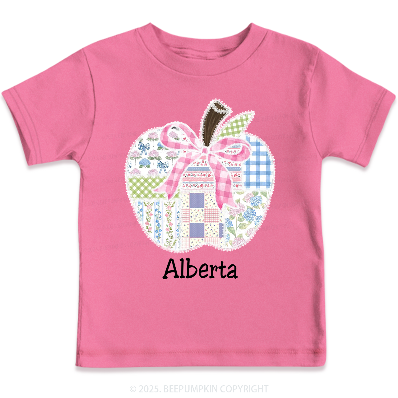 Personalized Lace Apple Name Toddler&Kid's Tees Beepumpkin
