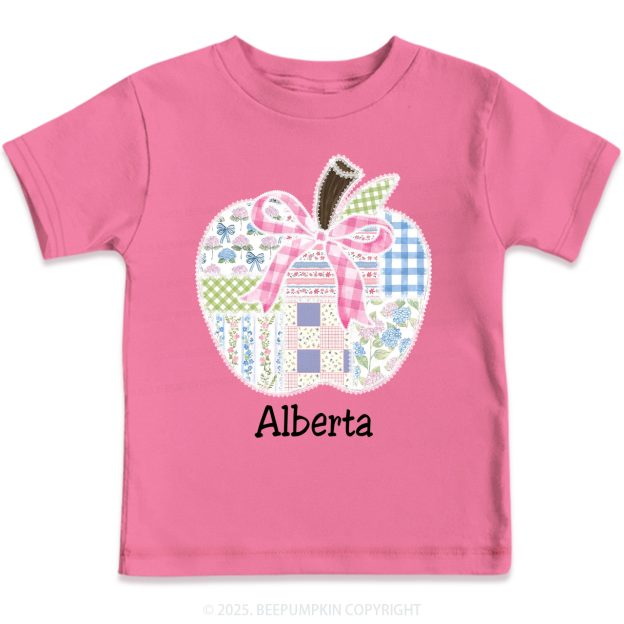 Personalized Lace Apple Name Toddler&Kid's Tees Beepumpkin