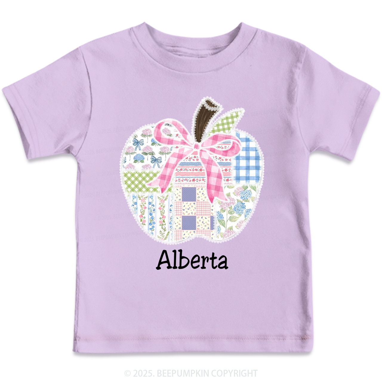 Personalized Lace Apple Name Toddler&Kid's Tees Beepumpkin