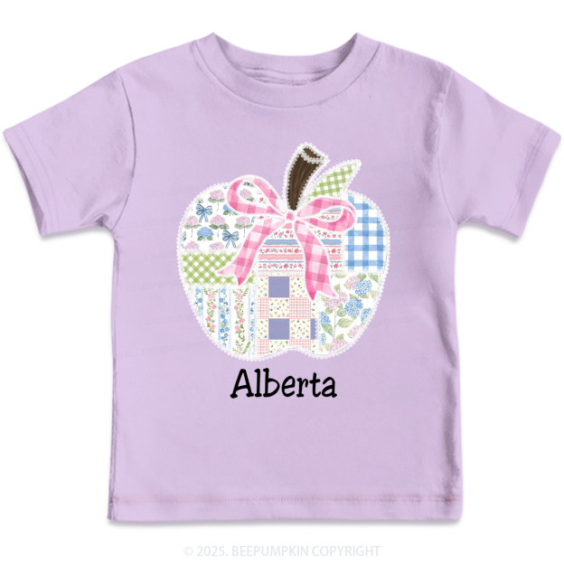 Personalized Lace Apple Name Toddler&Kid's Tees Beepumpkin