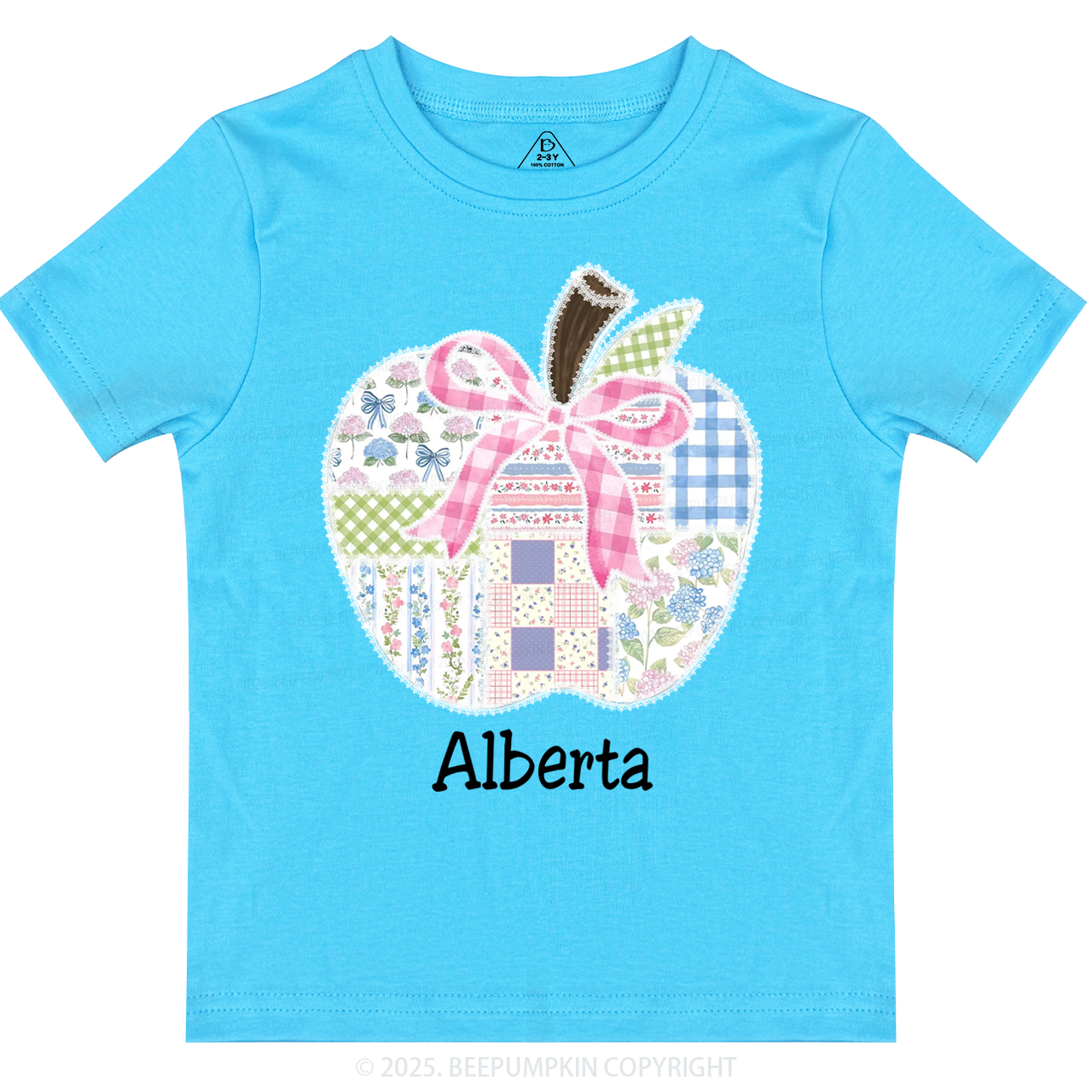 Personalized Lace Apple Name Toddler&Kid's Tees Beepumpkin