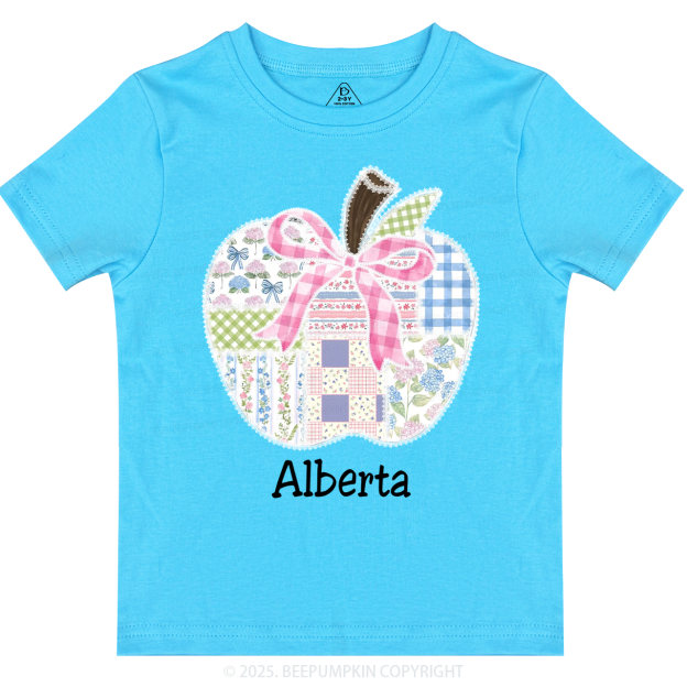 Personalized Lace Apple Name Toddler&Kid's Tees Beepumpkin
