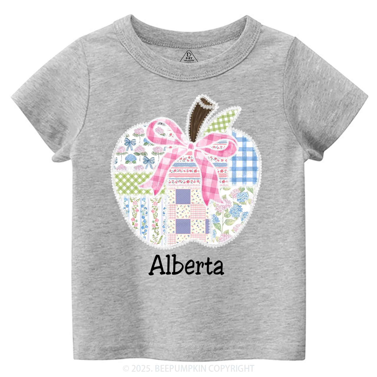 Personalized Lace Apple Name Toddler&Kid's Tees Beepumpkin