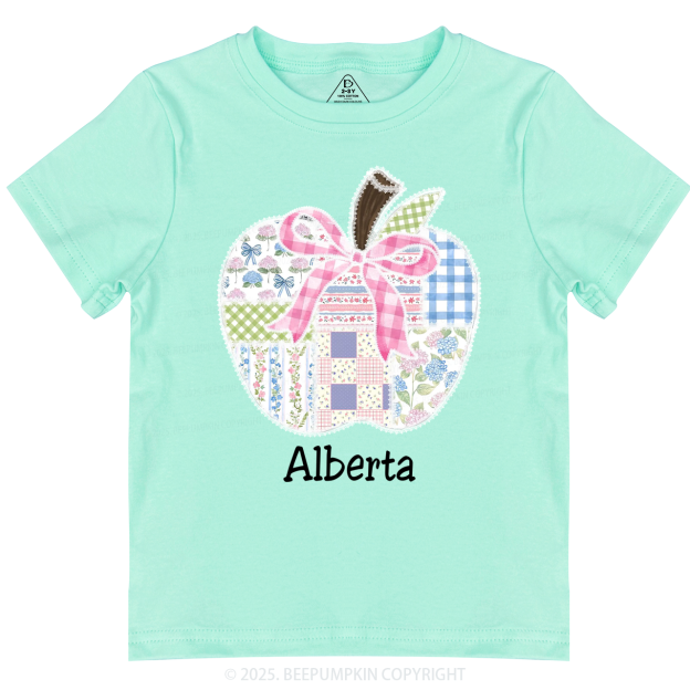 Personalized Lace Apple Name Toddler&Kid's Tees Beepumpkin