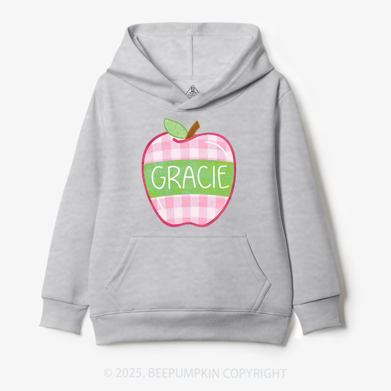 Personalized Plaid Apple Series Kid's Hoodies Beepumpkin