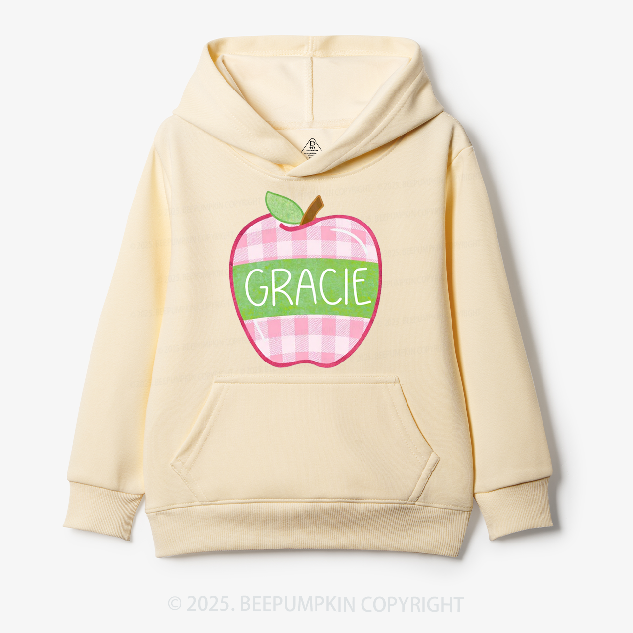 Personalized Plaid Apple Series Kid's Hoodies Beepumpkin