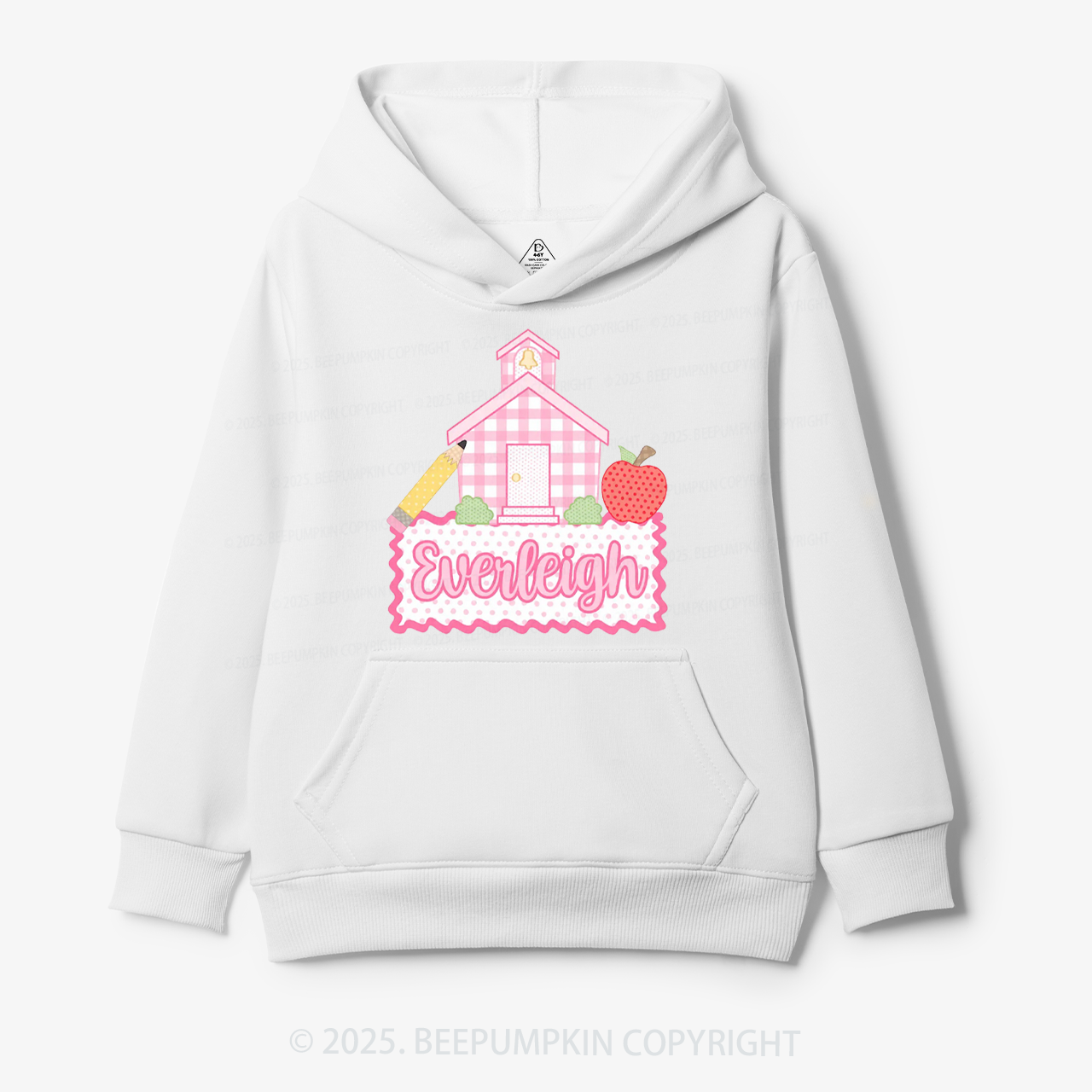 Personalized Pink Schoolhouse Kid's Hoodies Beepumpkin