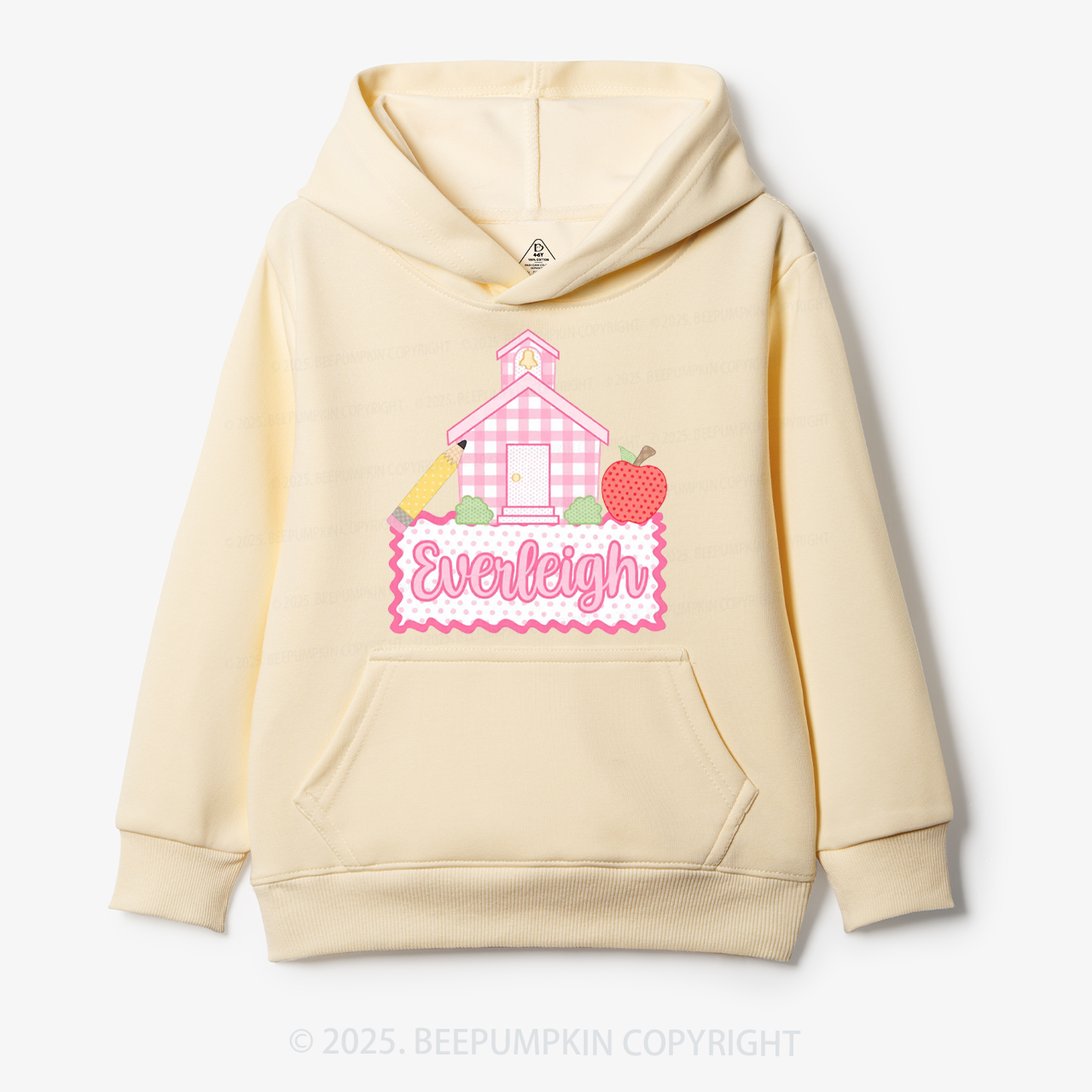 Personalized Pink Schoolhouse Kid's Hoodies Beepumpkin