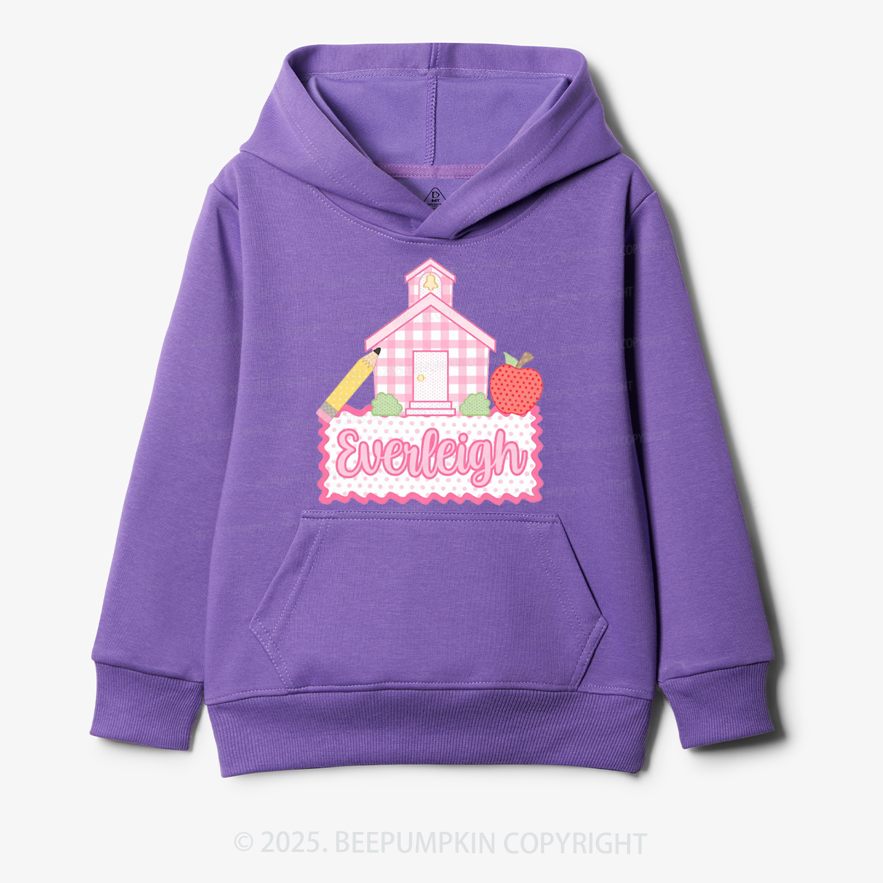 Personalized Pink Schoolhouse Kid's Hoodies Beepumpkin