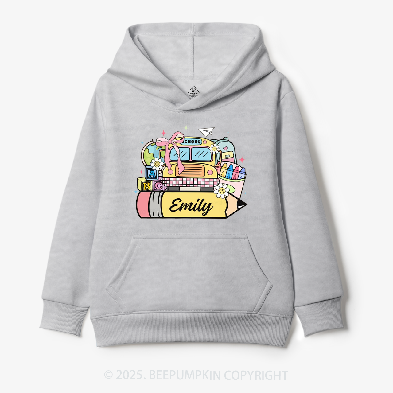 Personalized Kid Name School Bus Kid's Hoodies Beepumpkin