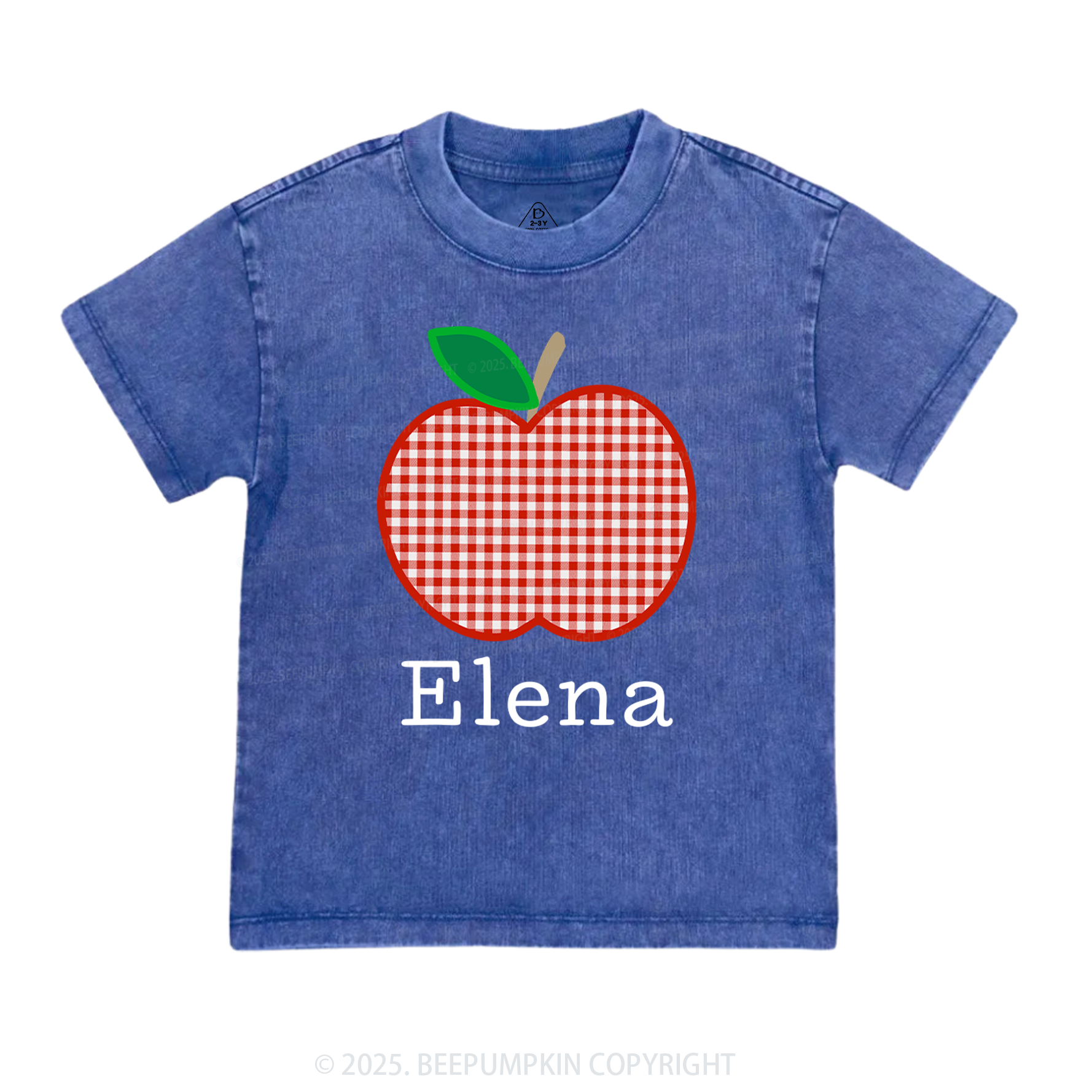 Personalized Red Apple Toddler&Kids Washed Tees