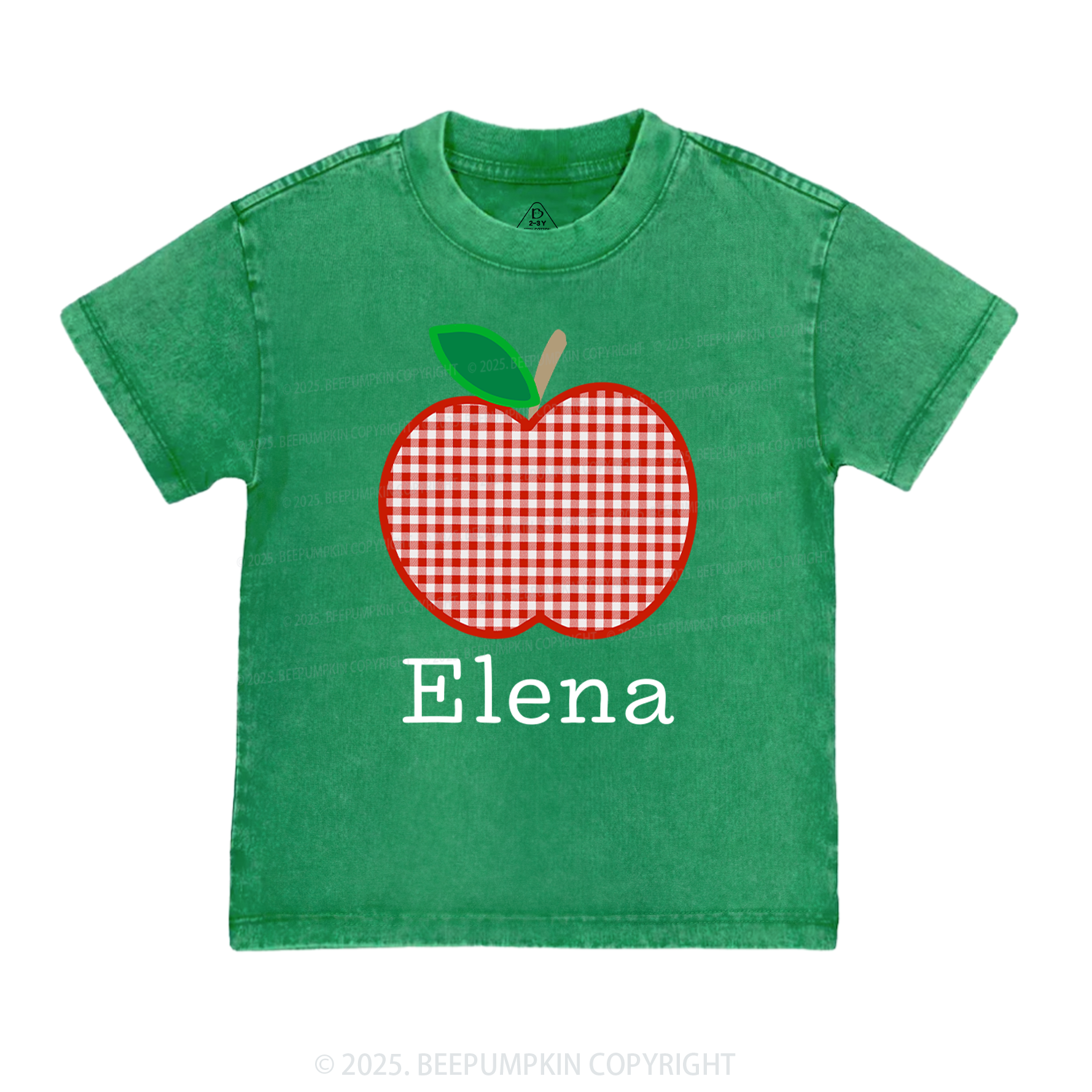Personalized Red Apple Toddler&Kids Washed Tees