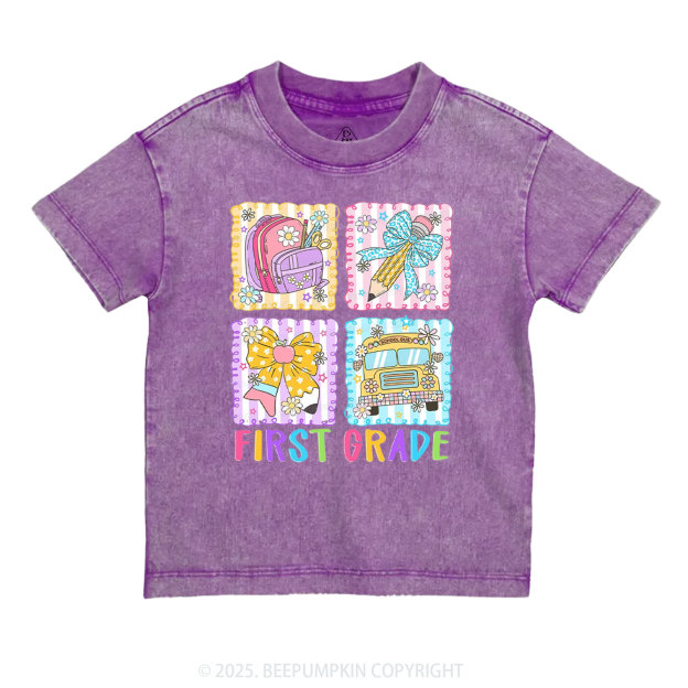 Learning Squares Toddler&Kids Washed Tees