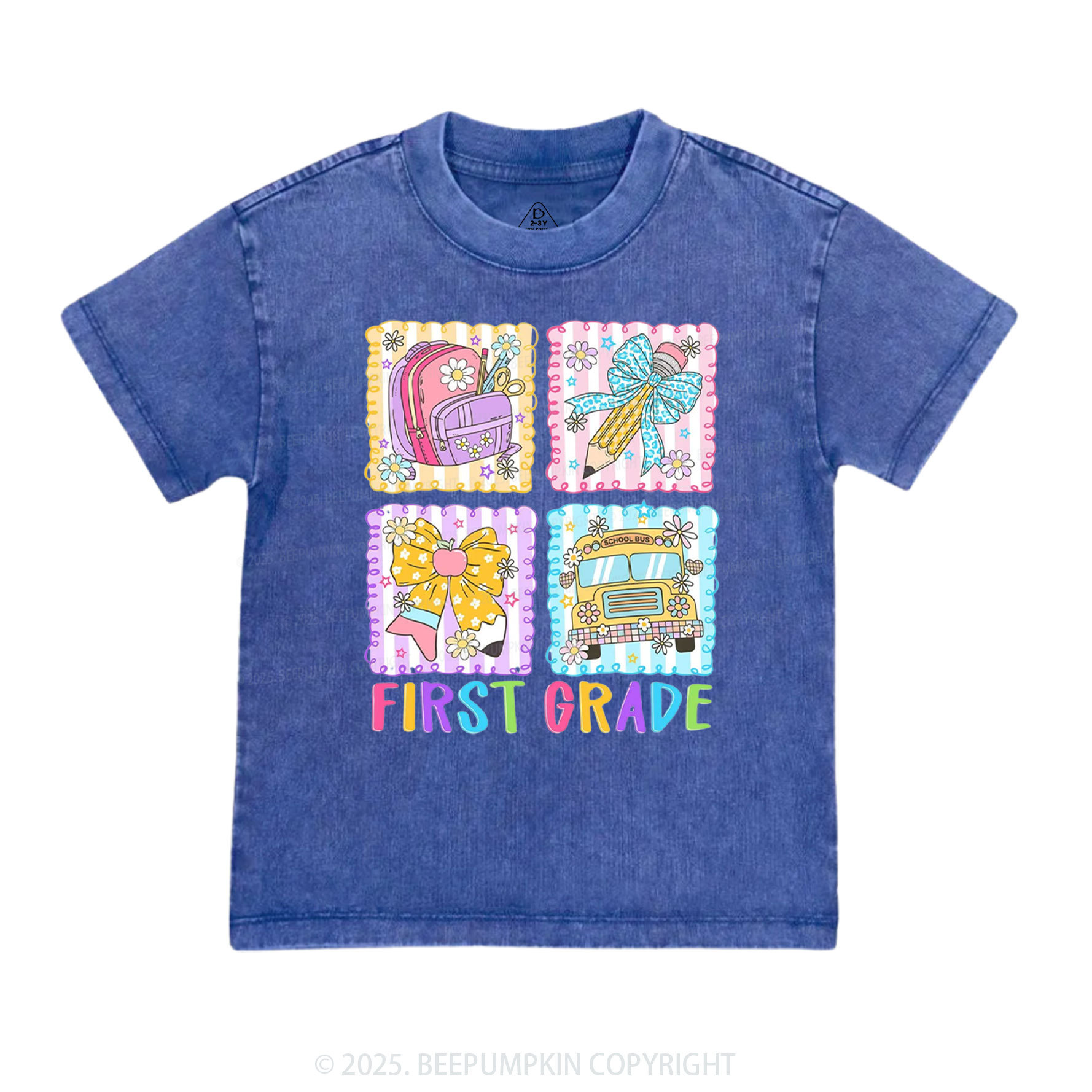 Learning Squares Toddler&Kids Washed Tees
