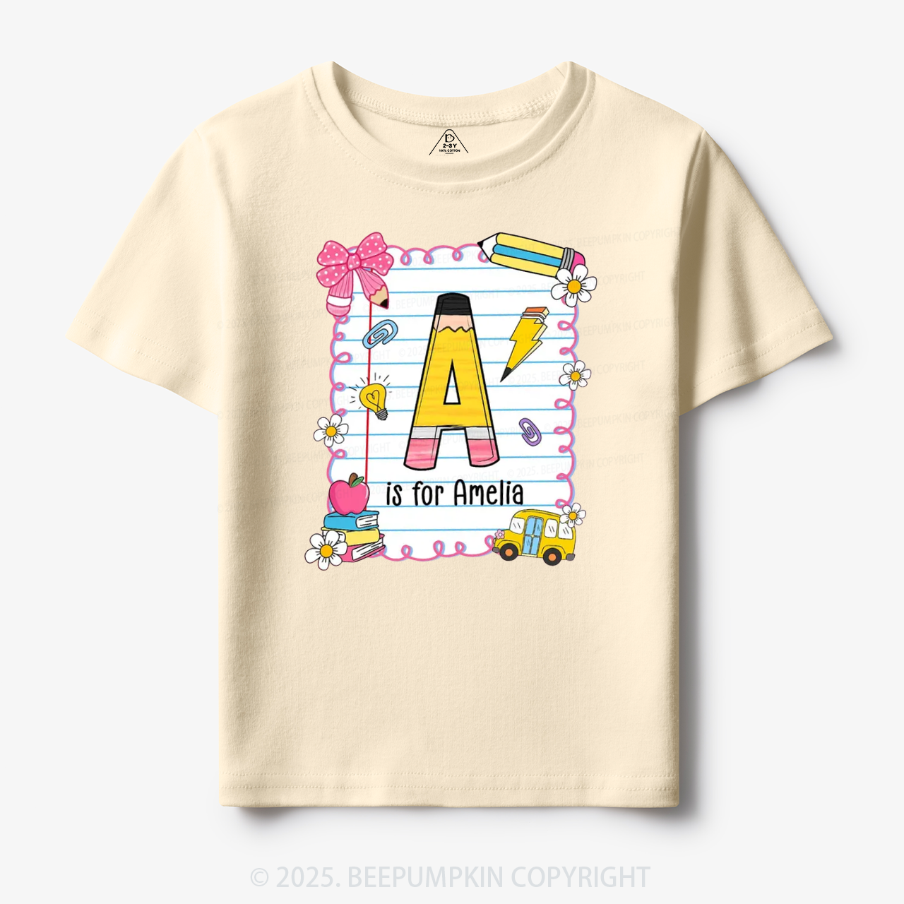Personalized Alphabet Pencil Name Toddler&Kid's Tees Beepumpkin