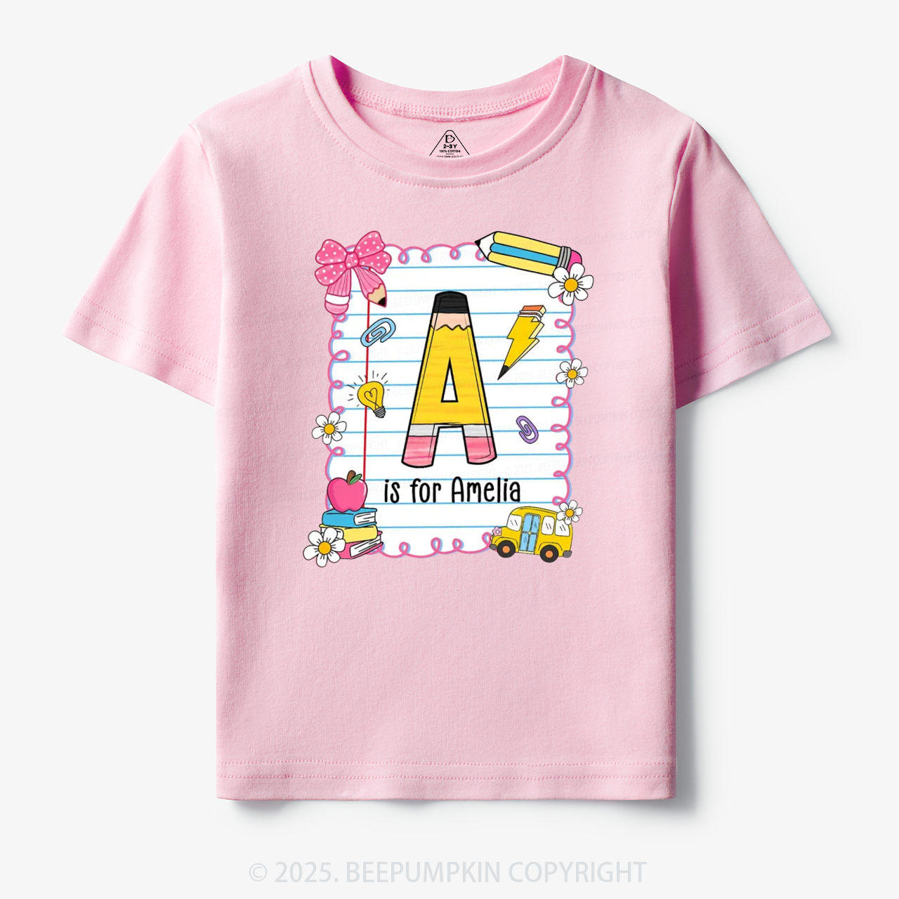 Personalized Alphabet Pencil Name Toddler&Kid's Tees Beepumpkin