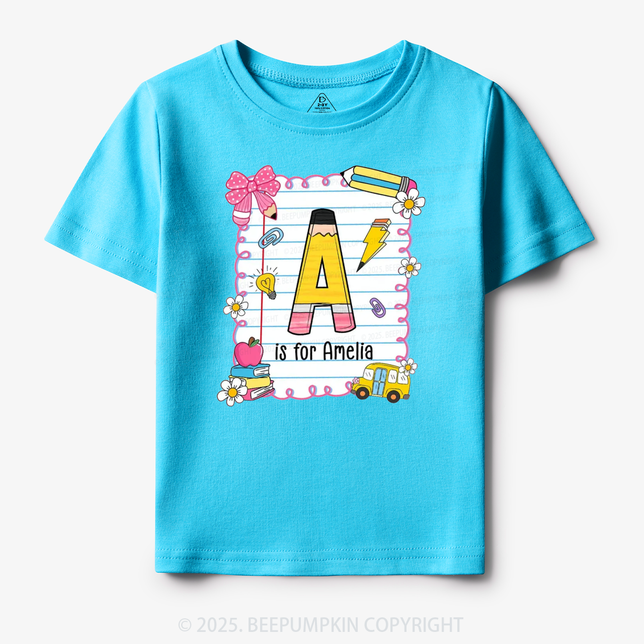 Personalized Alphabet Pencil Name Toddler&Kid's Tees Beepumpkin