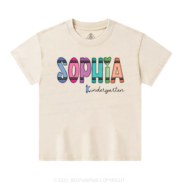 Personalized Colorful Name Magic Toddler&Kids Washed Tees