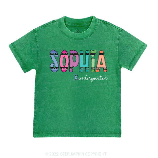 Personalized Colorful Name Magic Toddler&Kids Washed Tees