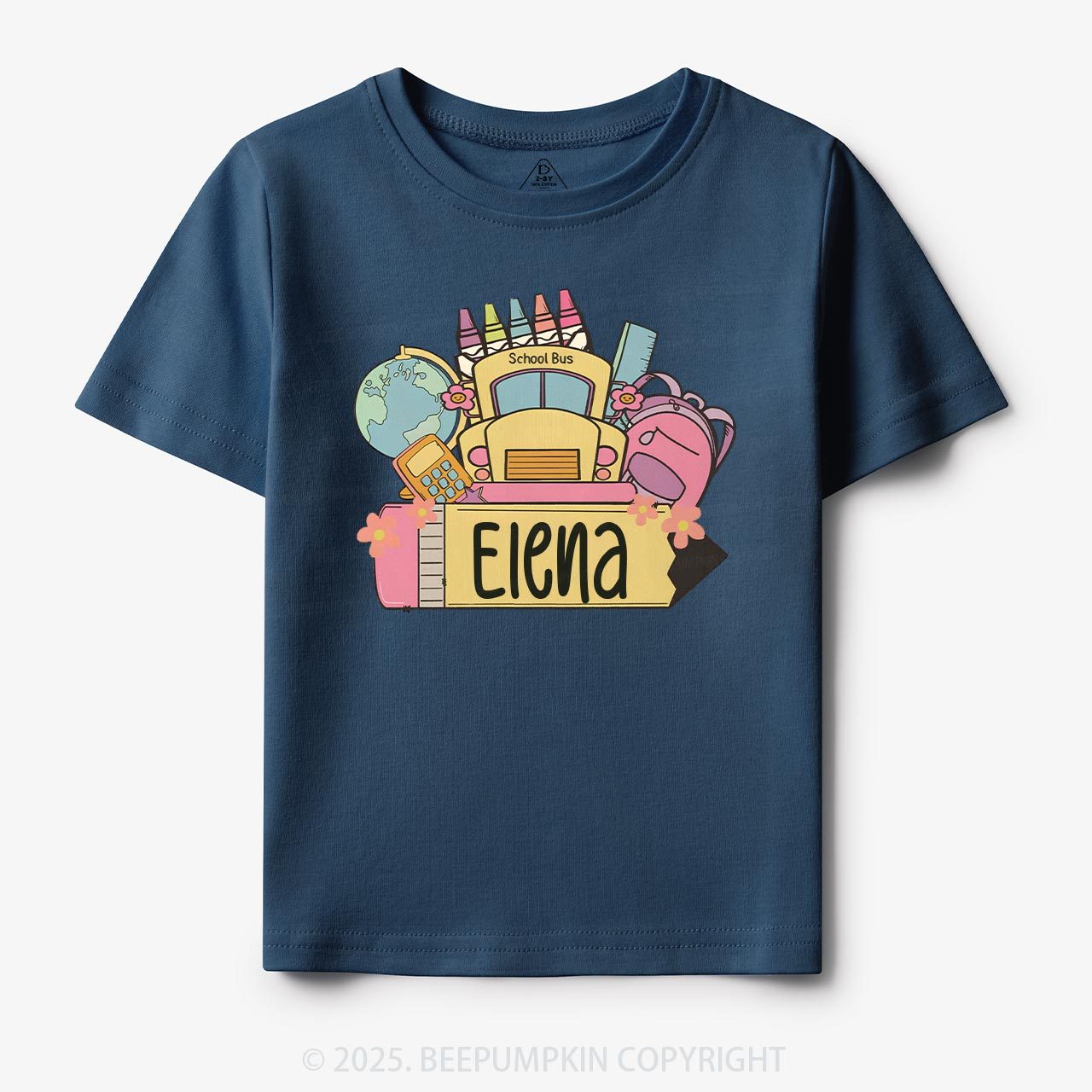 Personalized Back To School Girls Name Toddler&Kid's Tees Beepumpkin 
