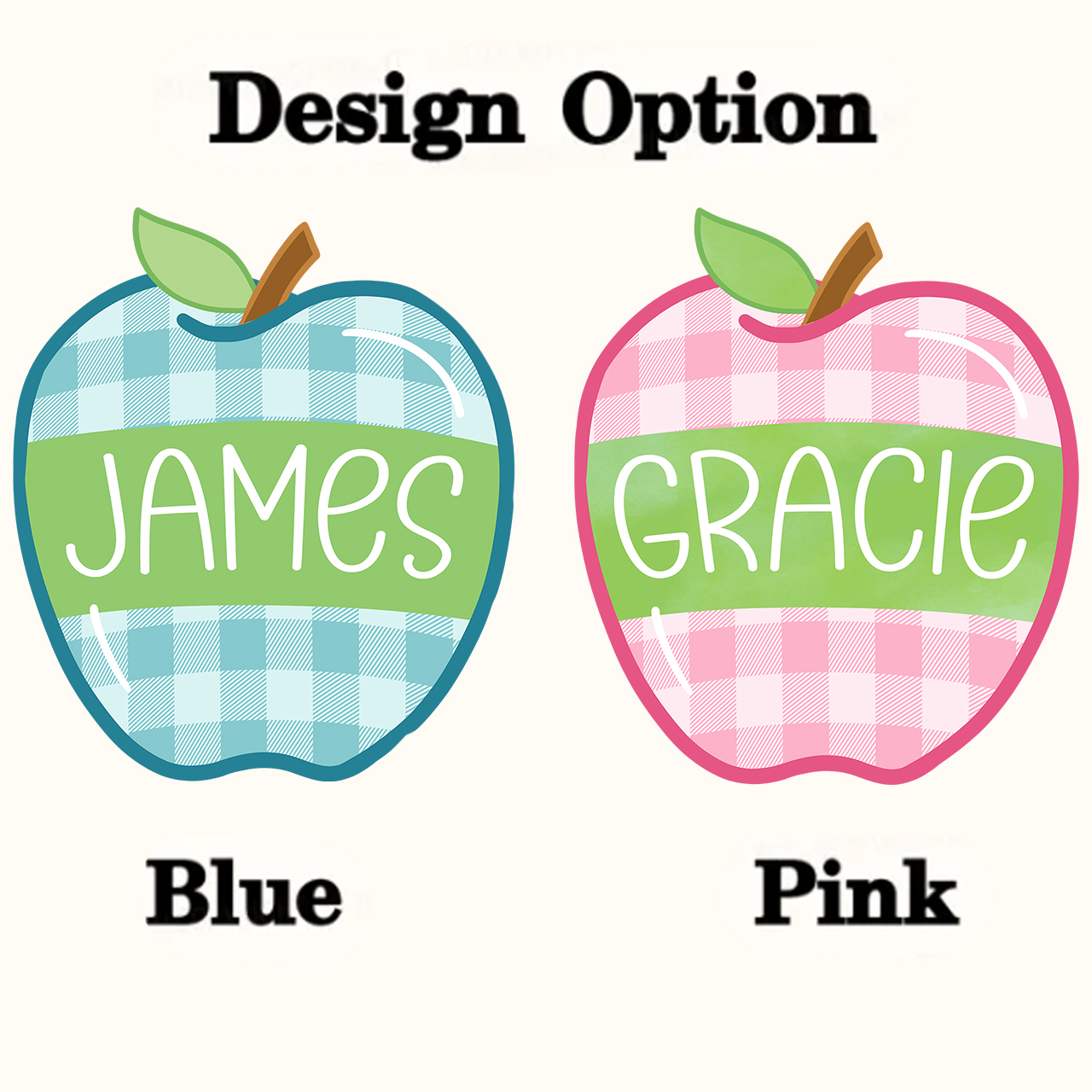 Personalized Plaid Apple Series Toddler&Kid's Tees Beepumpkin