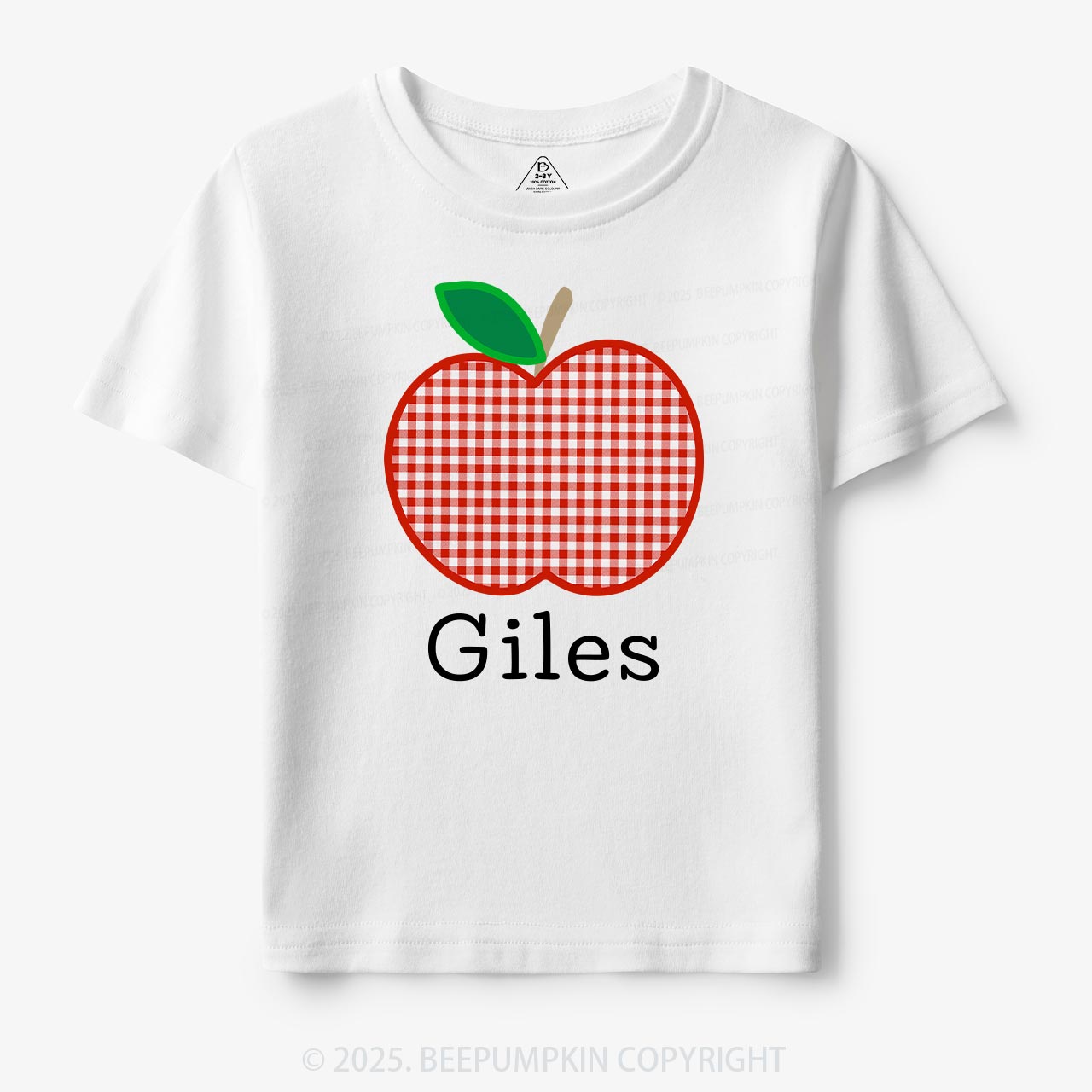 Personalized Red Apple Toddler&Kid's Tees Beepumpkin