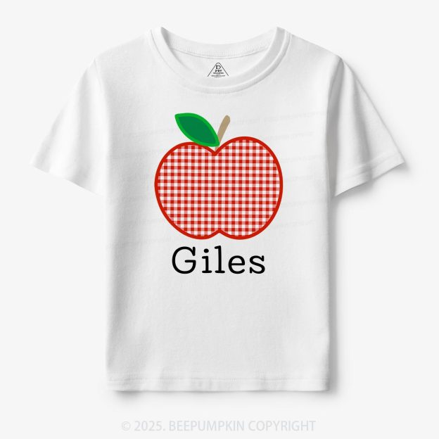 Personalized Red Apple Toddler&Kid's Tees Beepumpkin