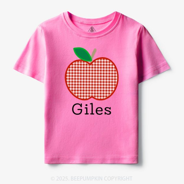 Personalized Red Apple Toddler&Kid's Tees Beepumpkin