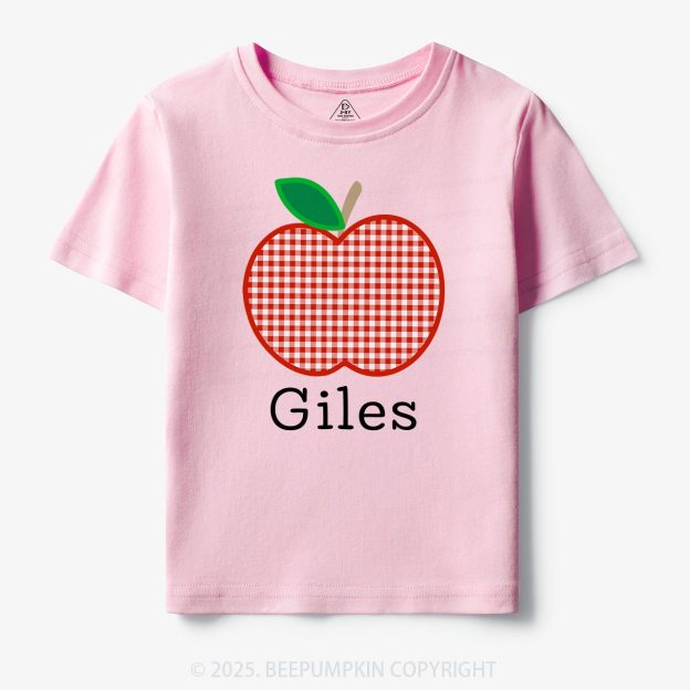 Personalized Red Apple Toddler&Kid's Tees Beepumpkin