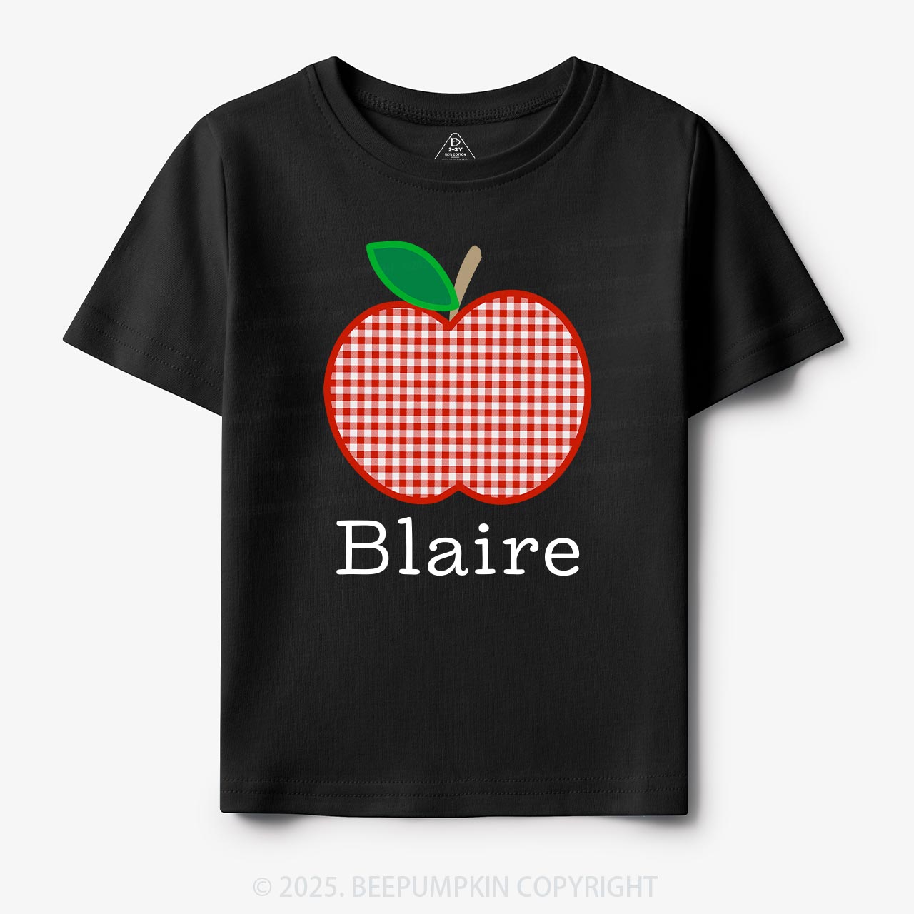 Personalized Red Apple Toddler&Kid's Tees Beepumpkin