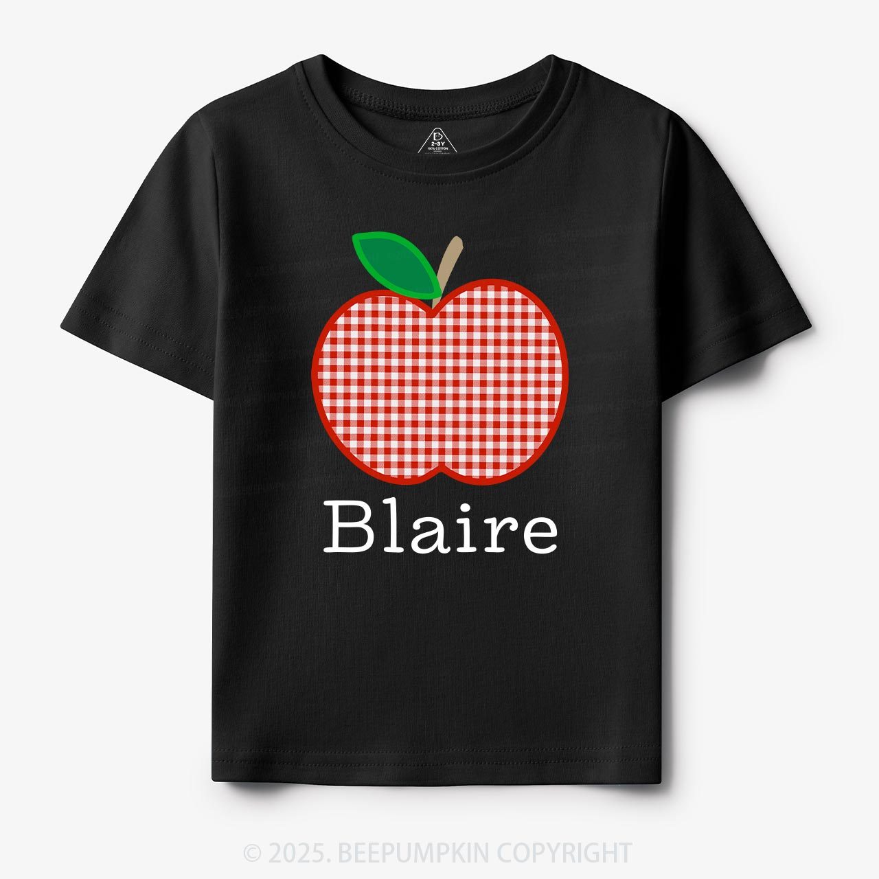 Personalized Red Apple Toddler&Kid's Tees Beepumpkin