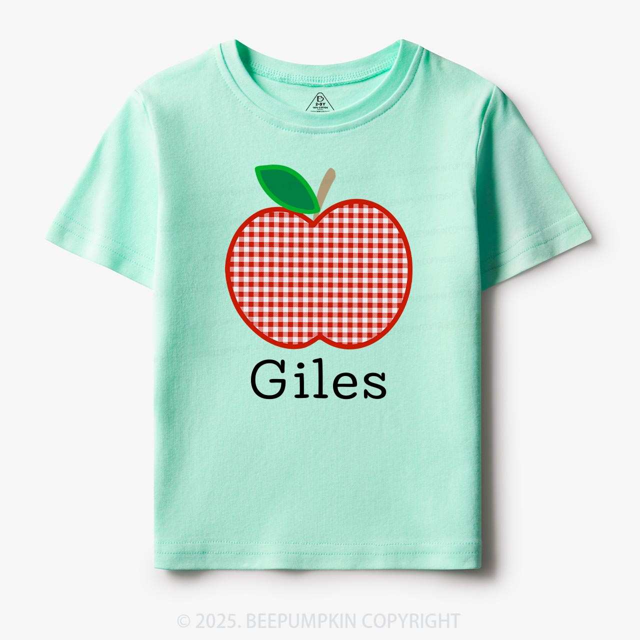 Personalized Red Apple Toddler&Kid's Tees Beepumpkin