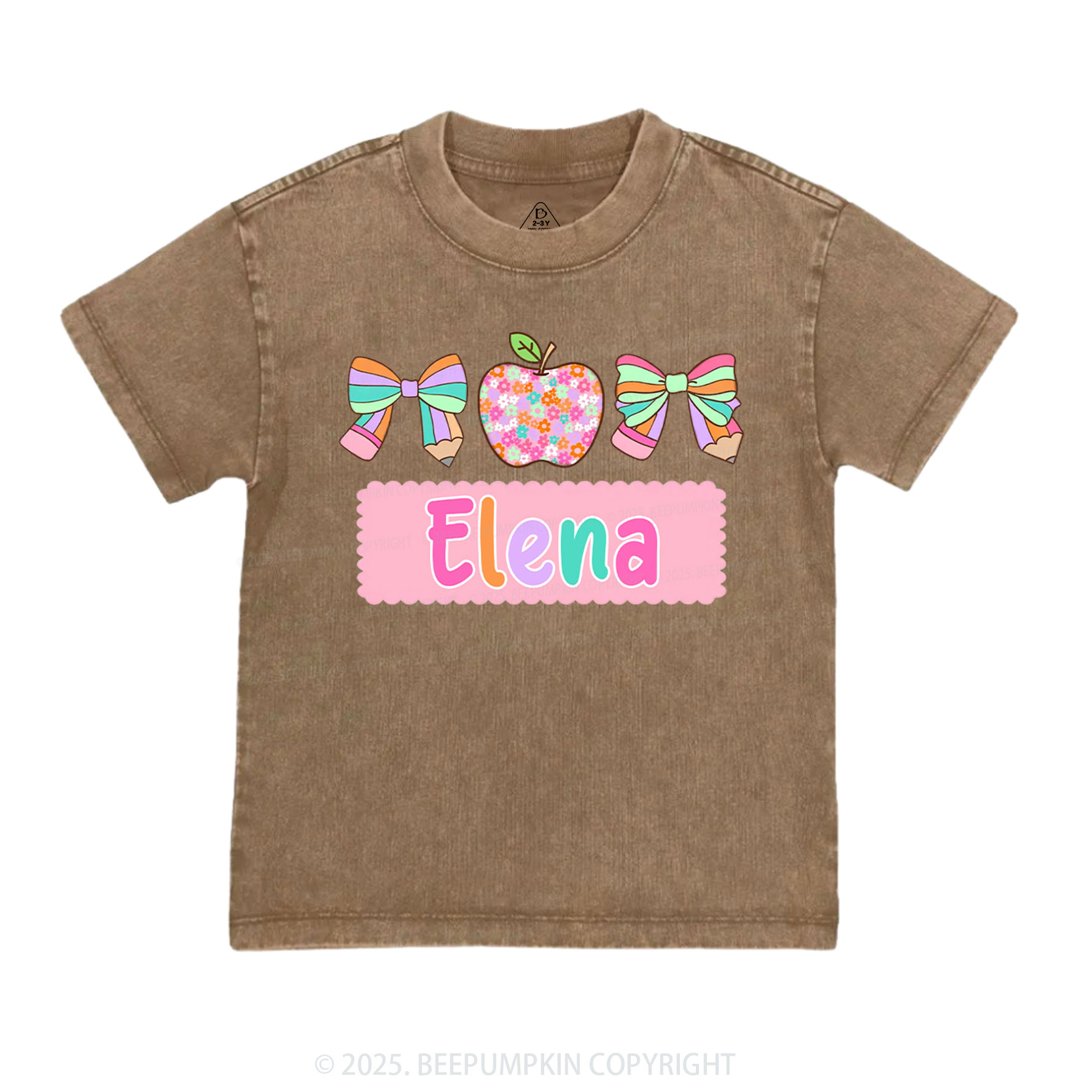 Personalized Pretty Name Toddler&Kids Washed Tees