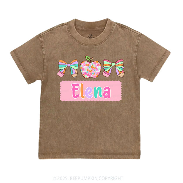 Personalized Pretty Name Toddler&Kids Washed Tees